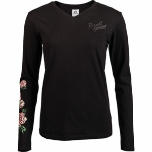 Russell Athletic L/S CREWNECK TEE SHIRT Dámské triko, Černá,Mix, velikost XS
