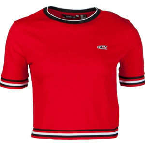 O'Neill LW SPORT STRIPE RIB TEE červená M - Dámské tričko