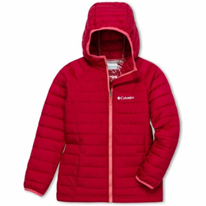 Columbia POWDER LITE GIRLS HOODED JACKET červená L - Dívčí bunda