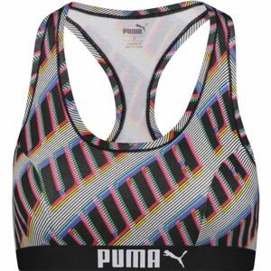 Puma TOP RACEBRACK 1P Dámská podprsenka, Šedá,Mix, velikost