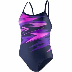 Speedo BOOM PLACEMENT THINSTRAP Dámské jednodílné plavky, Tmavě modrá,Růžová,Fialová, velikost 38