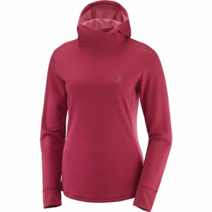 Salomon AGILE LS HOODIE vínová S - Dámská mikina