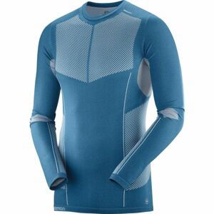 Salomon PRIMO WARM SEAMLESS TEE modrá XXL - Pánské triko