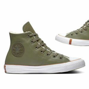 Converse CHUCK TAYLOR ALL STAR FAUX SHEARLING tmavě zelená 39.5 - Dámské zimní tenisky