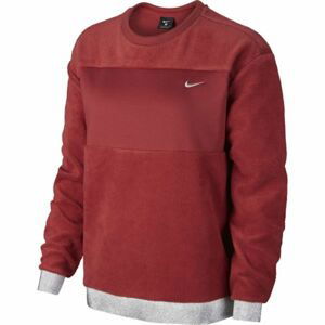 Nike ICON CLSH THEM FLC CREW vínová L - Dámská mikina