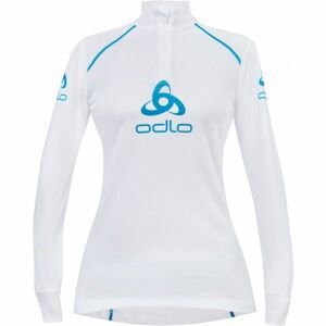 Odlo STAND-UP COLLAR L/S 1/2 ZIP ORIGINALS LIGHT LOGOLINE bílá XL - Dámské funkční triko