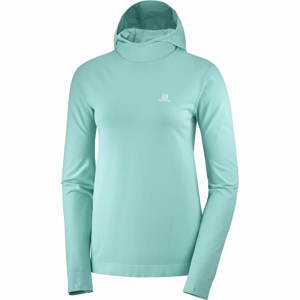 Salomon AGILE MID HOODIE W SEAMLESS Dámská mikina, tyrkysová, velikost S