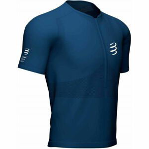 Compressport TRAIL HALF-ZIP FITTED SS TOP Pánský běžecký dres, tmavě modrá, velikost L