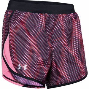 Under Armour FLY BY 2.0 PRINTED SHORT Dámské šortky, Růžová,Fialová,Černá, velikost