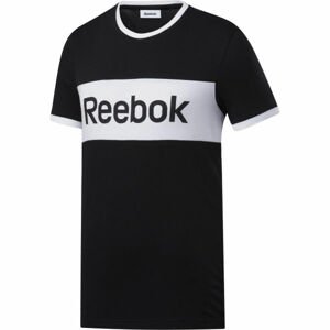 Reebok TE LINEAR LOGO COLOR BLOCKED SS TEE Pánské triko, Černá,Bílá, velikost