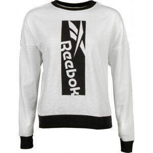 Reebok WORKOUT BIG LOGO COVERUP bílá XL - Dámská mikina