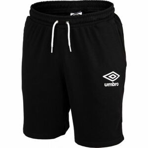 Umbro KNEE LENGTH FLEECE SHORT Pánské kraťasy, Černá,Bílá, velikost