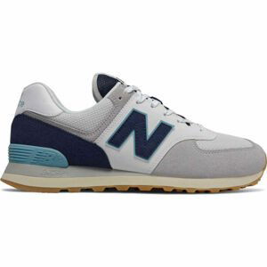 New Balance ML574 Pánská volnočasová obuv, Šedá,Bílá,Tmavě modrá,Béžová, velikost 9