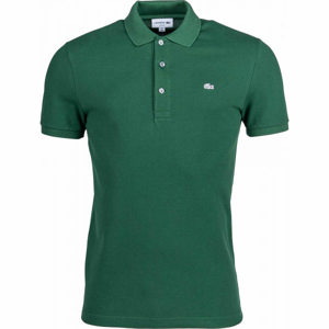 Lacoste SLIM SHORT SLEEVE POLO tmavě zelená S - Pánské polo tričko