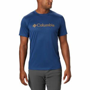 Columbia ZERO RULES SHORT SLEEVE GRAPHIC SHIRT modrá S - Pánské sportovní triko