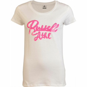 Russell Athletic SEQUINS S/S  CREWNECK TEE SHIRT Dámské tričko, bílá, veľkosť S