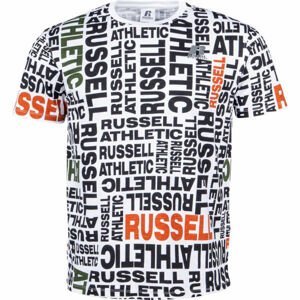 Russell Athletic AOP PRINTED S/S CREWNECK TEE SHIRT Pánské tričko, Černá,Bílá,Oranžová, velikost