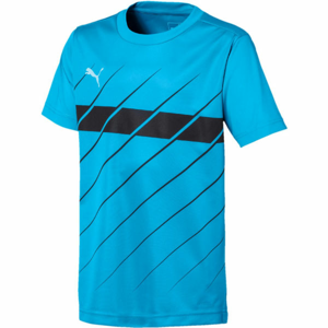 Puma FTBL PLAY GRAPHIC SHIRT JR Chlapecké triko, Modrá,Černá, velikost