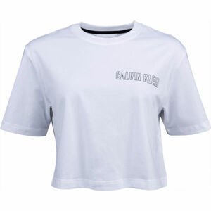 Calvin Klein CROPPED SHORT SLEEVE T-SHIRT bílá M - Dámské tričko