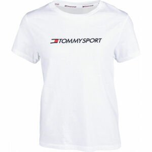 Tommy Hilfiger COTTON MIX CHEST LOGO TOP bílá L - Dámské tričko