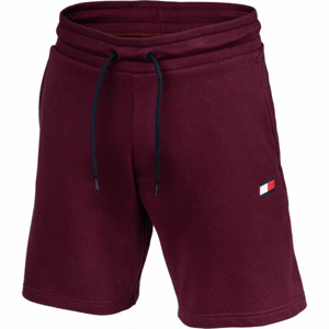 Tommy Hilfiger 9' KNIT SHORTS FLEECE vínová S - Pánské kraťasy