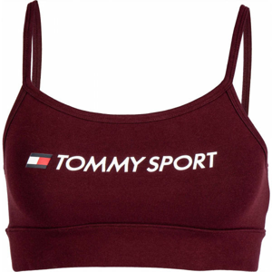 Tommy Hilfiger CO/EL LOW SUPPORT BRA vínová M - Dámská podprsenka