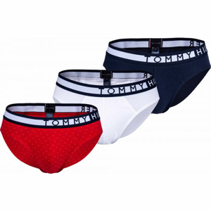 Tommy Hilfiger 3P BRIEF PRINT Pánské slipy, tmavě modrá, velikost S