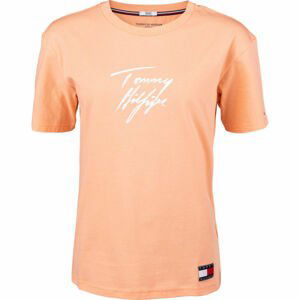 Tommy Hilfiger CN TEE SS LOGO oranžová M - Dámské tričko