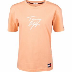Tommy Hilfiger CN TEE SS LOGO oranžová L - Dámské tričko