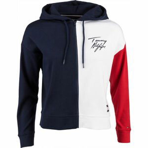 Tommy Hilfiger FZ HOODIE COLORBLOCK LWK Dámská mikina, tmavě modrá, velikost M