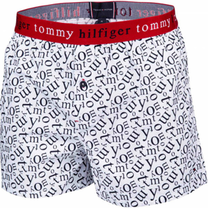 Tommy Hilfiger WOVEN BOXER PRINT bílá L - Pánské boxerky