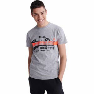 Superdry VL CROSS HATCH TEE Pánské tričko, šedá, velikost XXL