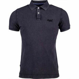 Superdry VINTAGE DESTROYED S/S PIQUE POLO černá M - Pánské polotričko