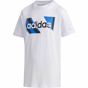 adidas YB Q2 T Chlapecké tričko, Bílá,Modrá,Černá, velikost