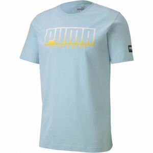 Puma ATHLETIC TEE BIG LOGO modrá S - Pánské sportovní triko