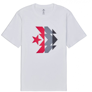 Converse KALEIDOSCOPE STAR CHEVRON SS TEE Pánské triko, bílá, velikost L