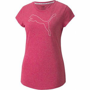 Puma ACTIVE LOGO HEATHER TEE Dámské triko, růžová, velikost M