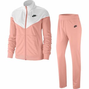 Nike NSW TRK SUIT PK W Dámská tepláková souprava, Lososová,Bílá,Černá, velikost L