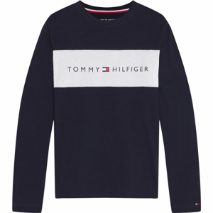 Tommy Hilfiger CN LS TEE LOGO FLAG  M - Pánské tričko s dlouhým rukávem