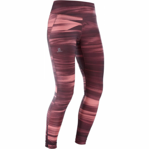 Salomon AGILE LONG TIGHT W Dámské legíny, vínová, velikost L