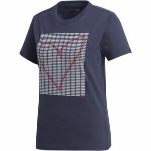 adidas W ADI HEART T Dámské triko, Tmavě modrá,Bílá,Růžová, velikost