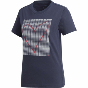 adidas W ADI HEART T Dámské triko, tmavě modrá, velikost XL