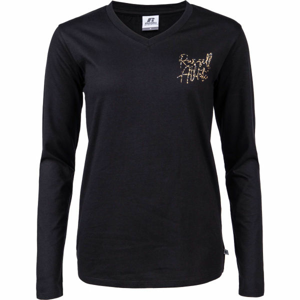 Russell Athletic L/S CREWNECK TEE SHIRT Dámské tričko, Černá,Zlatá, velikost XS