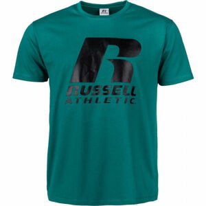 Russell Athletic S/S CREWNECK TEE SHIRT Pánské tričko, Tmavě zelená,Černá, velikost
