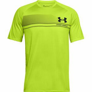 Under Armour LOGO WORDMARK TECH SS Pánské triko, reflexní neon, velikost M