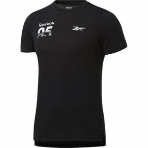 Reebok MYT SS GRAPHIC TEE Pánské tričko, Černá,Bílá, velikost