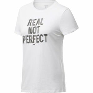 Reebok TE GRAPHIC TEE REAL Dámské tričko, bílá, veľkosť M