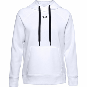 Under Armour RIVAL FLEECE HB HOODIE Dámská mikina, Bílá,Černá, velikost XL