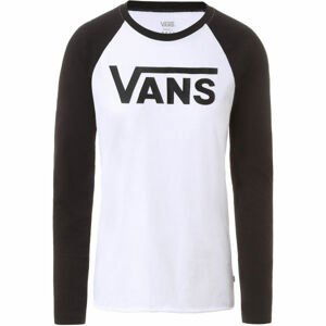 Vans WM FLYING V LS RAGLAN Dámské tričko s dlouhým rukávem, Bílá,Černá, velikost L