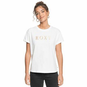 Roxy EPIC AFTERNOON WORD Dámské tričko, Bílá,Zlatá, velikost
